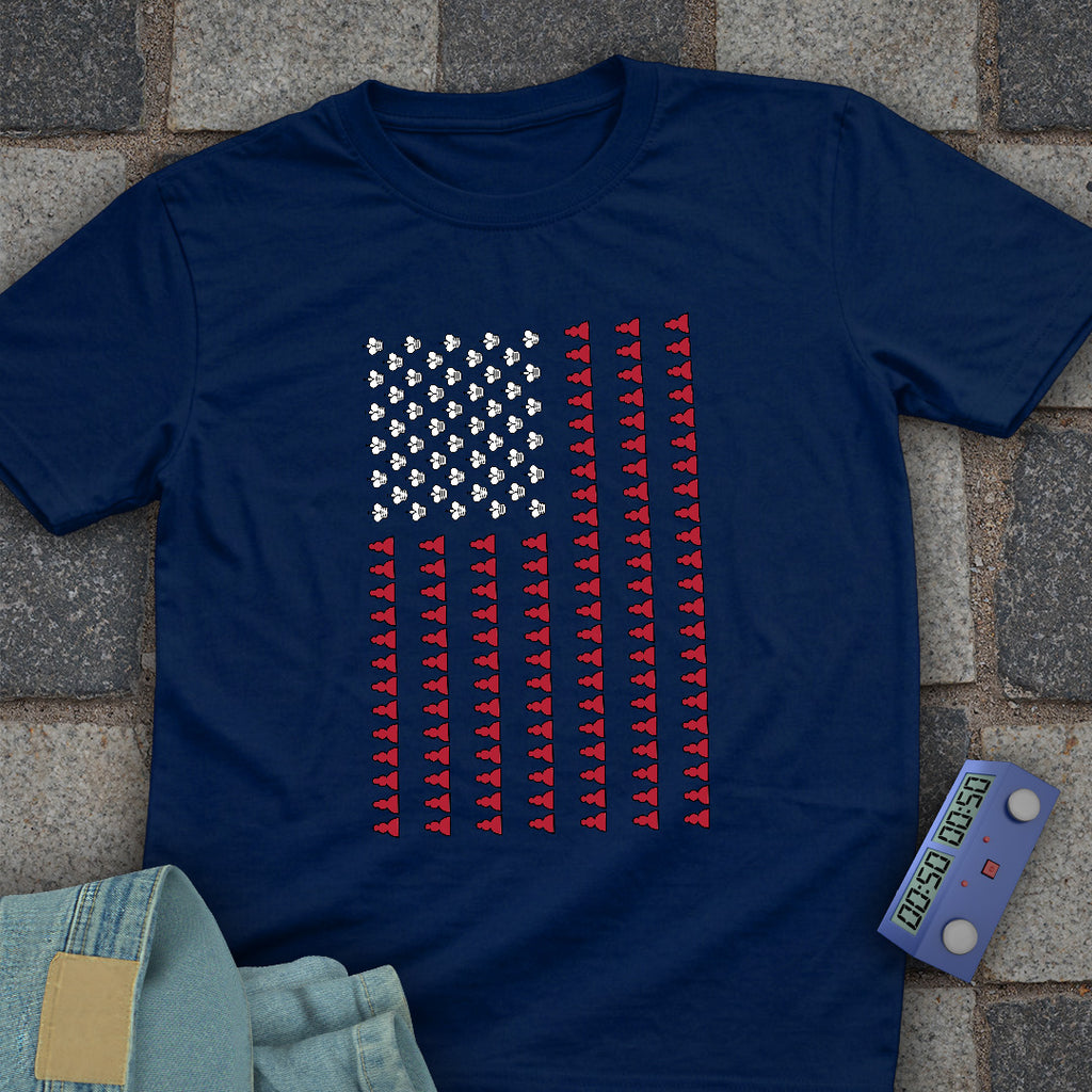 USA Flag Chess T-Shirt