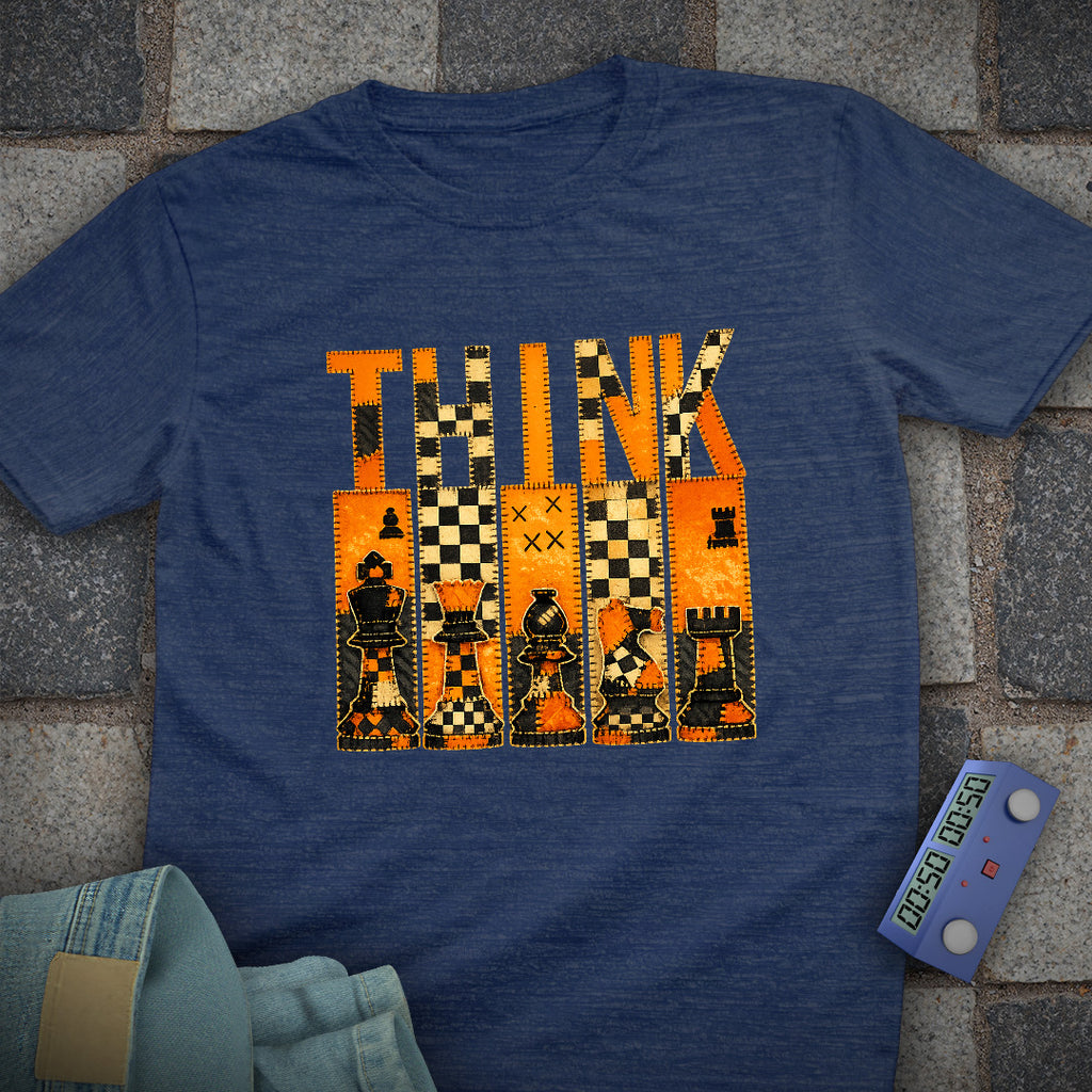 THINK Patchwork Chess T-Shirt (Printed Patch Effect)