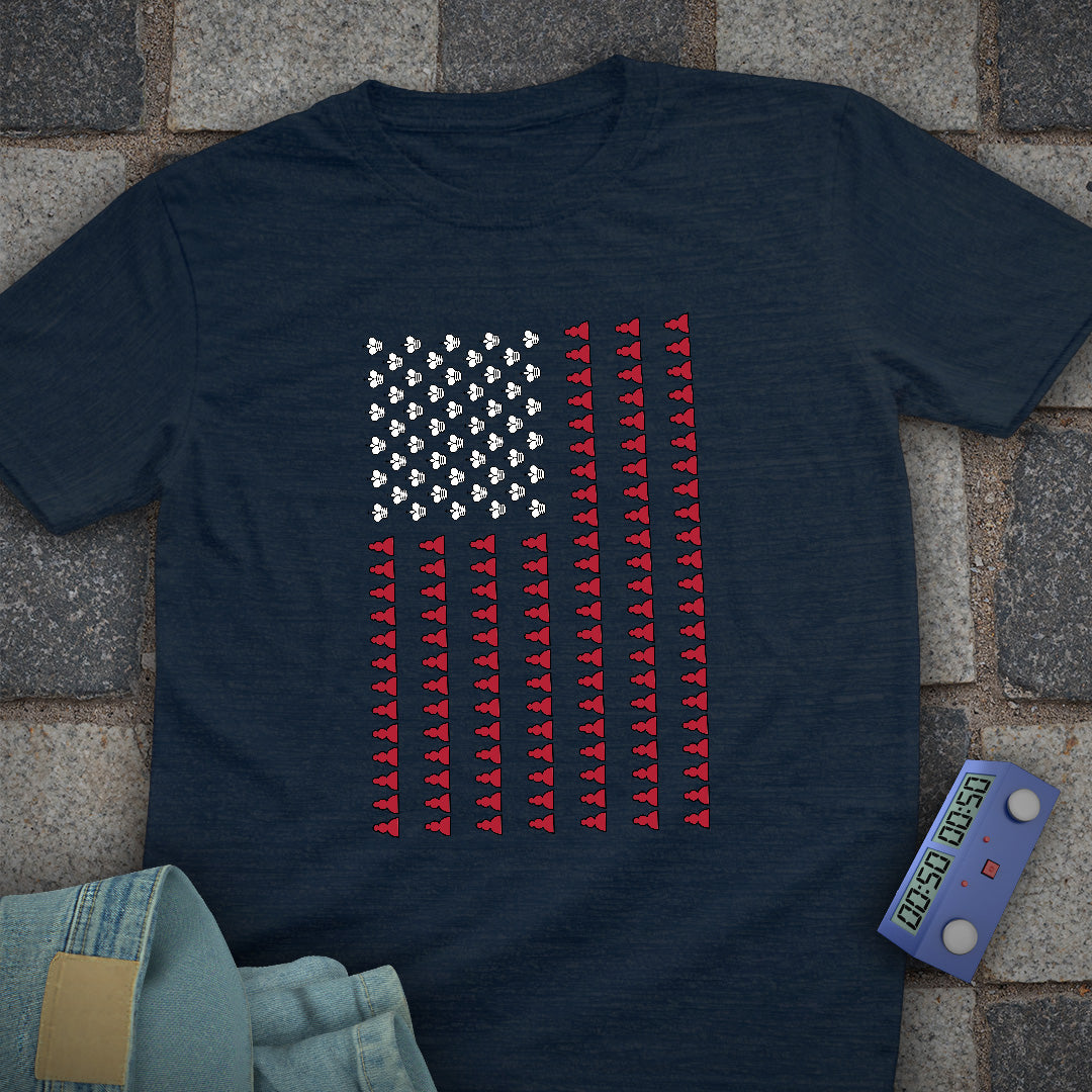 USA Flag Chess T-Shirt
