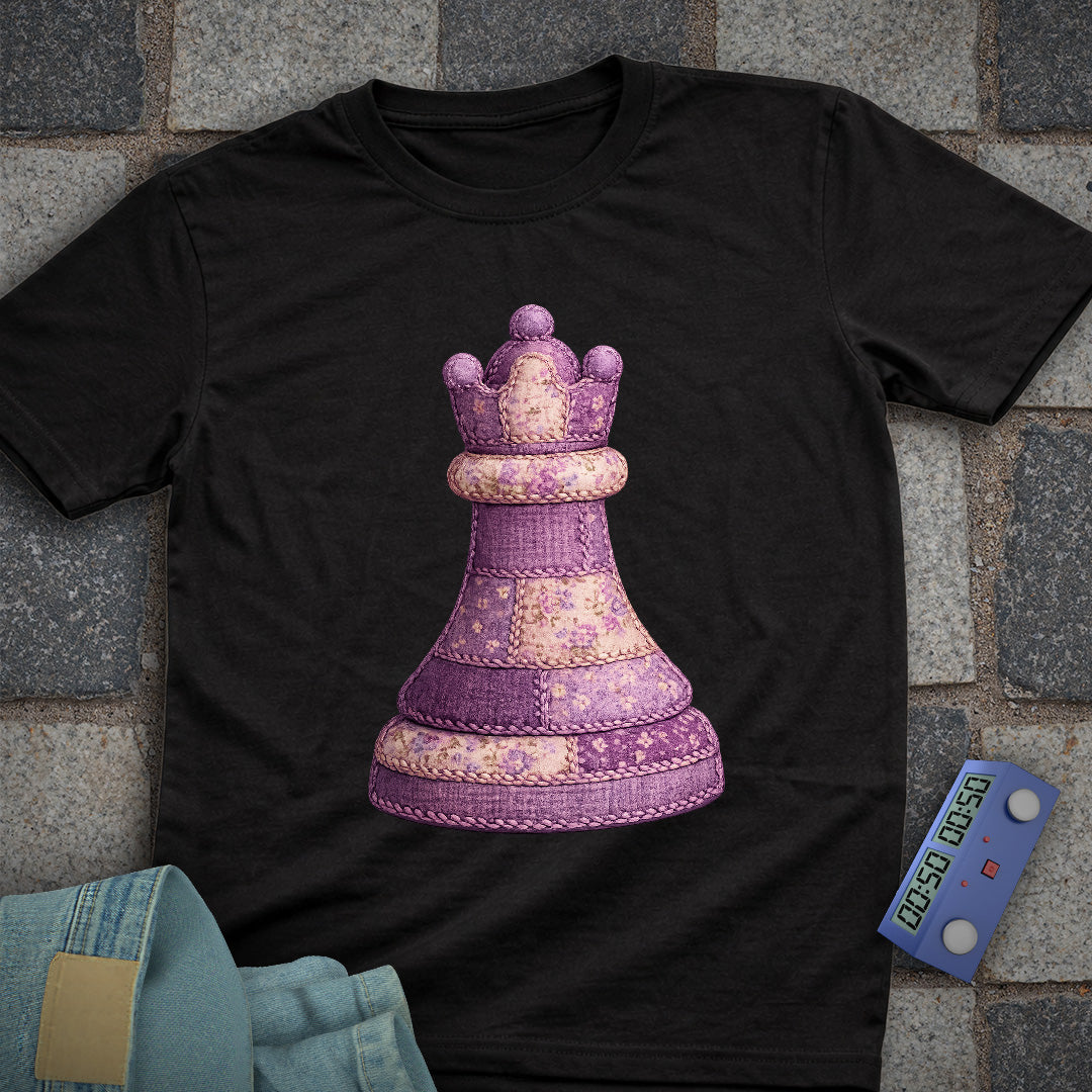 Patchwork Queen Chess T-Shirt (Printed Patch Effect)