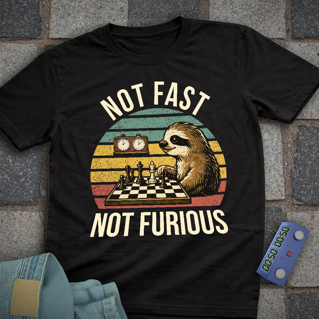 Not Fast. Not Furious Chess Retro T-Shirt