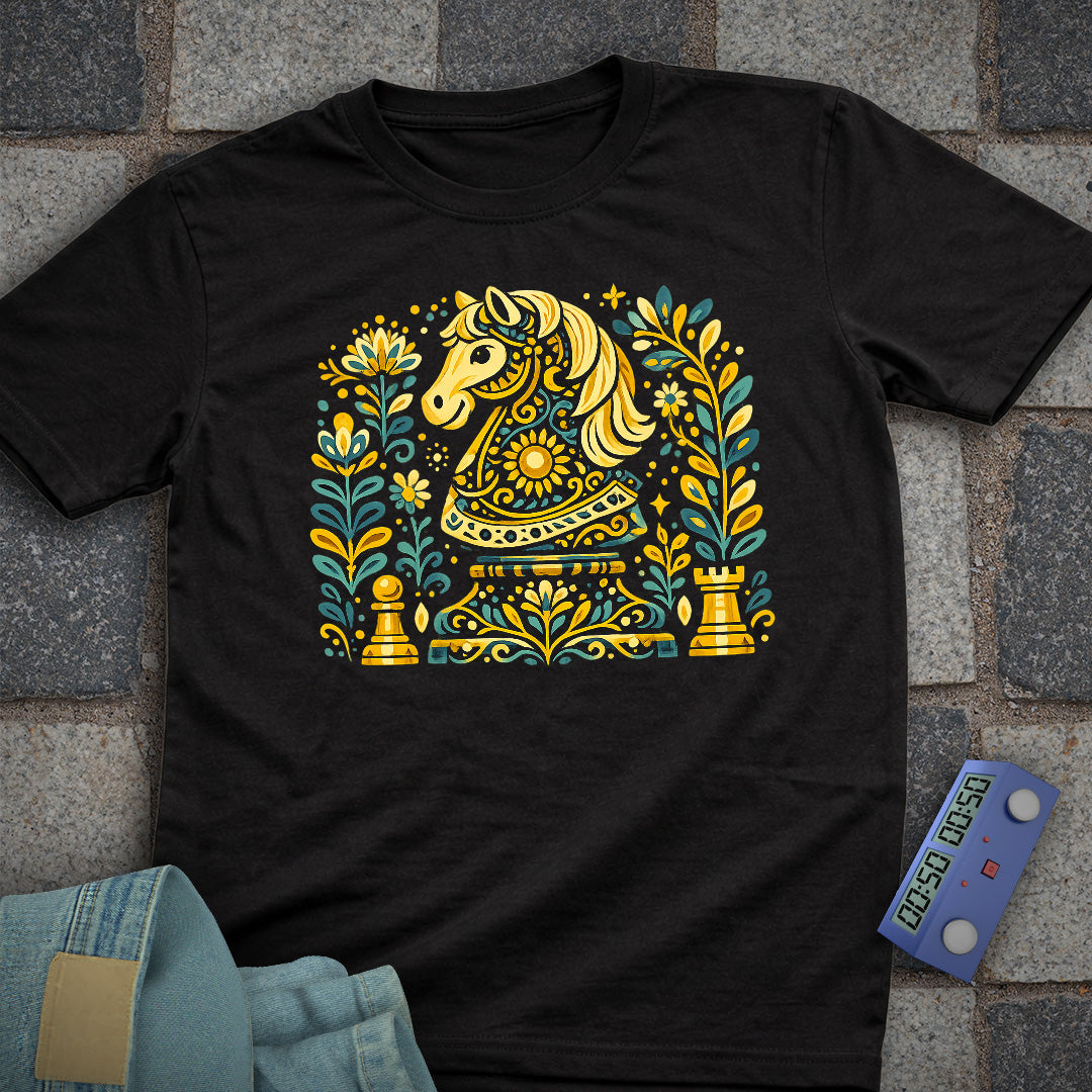 Knight Floral Chess T-Shirt