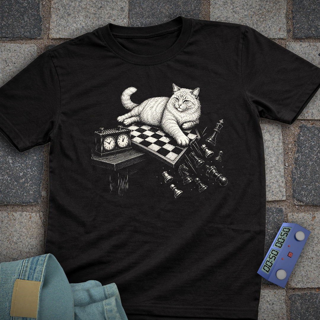 Cat Attention Chess T-Shirt