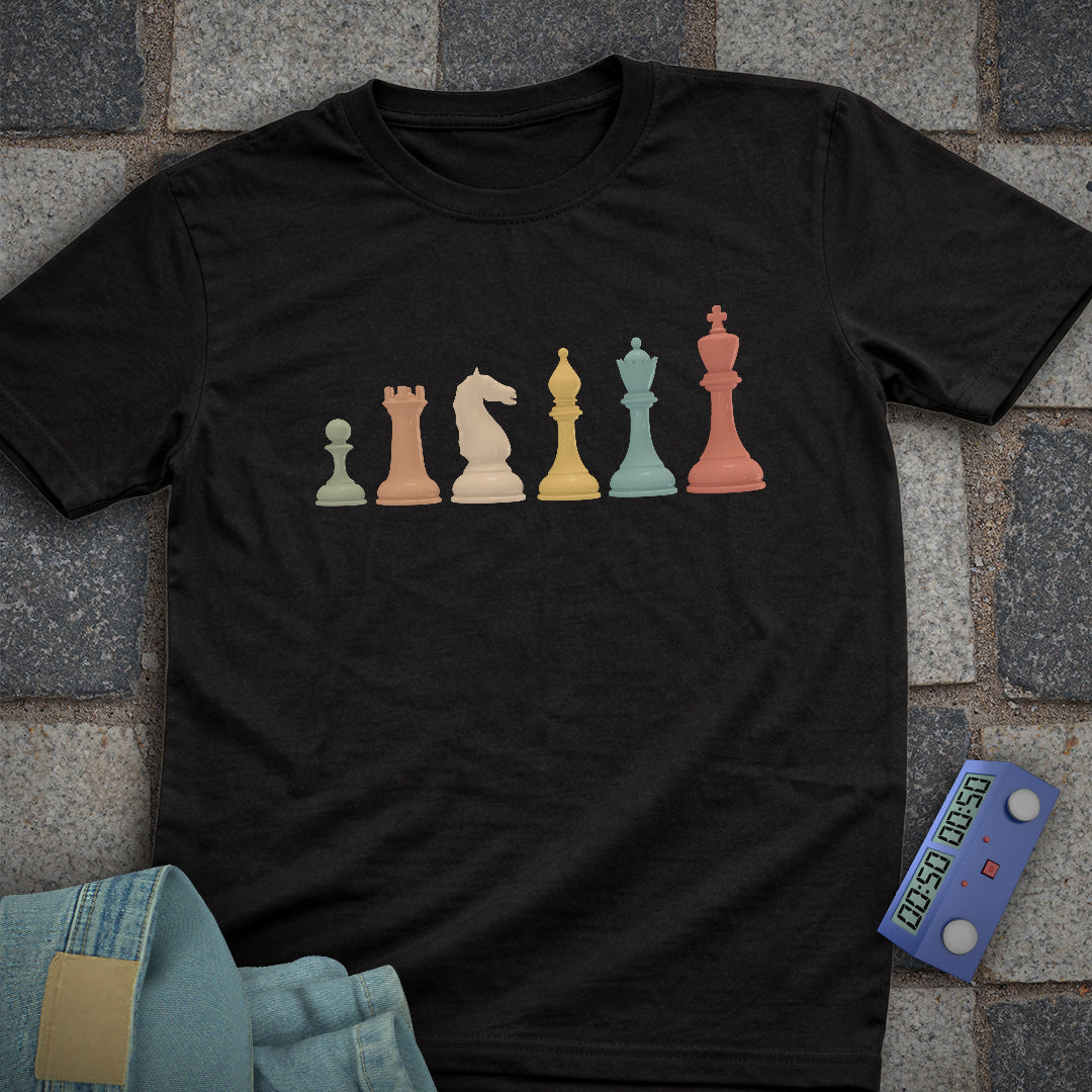 Retro Chess Pieces T-Shirt