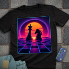 Neon Sunset Chess T-Shirt