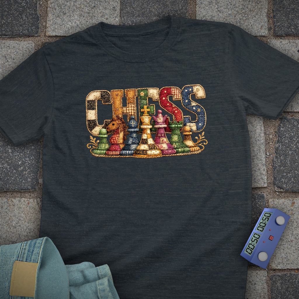 Patchwork Chess T-Shirt (Printed Patch Effect)