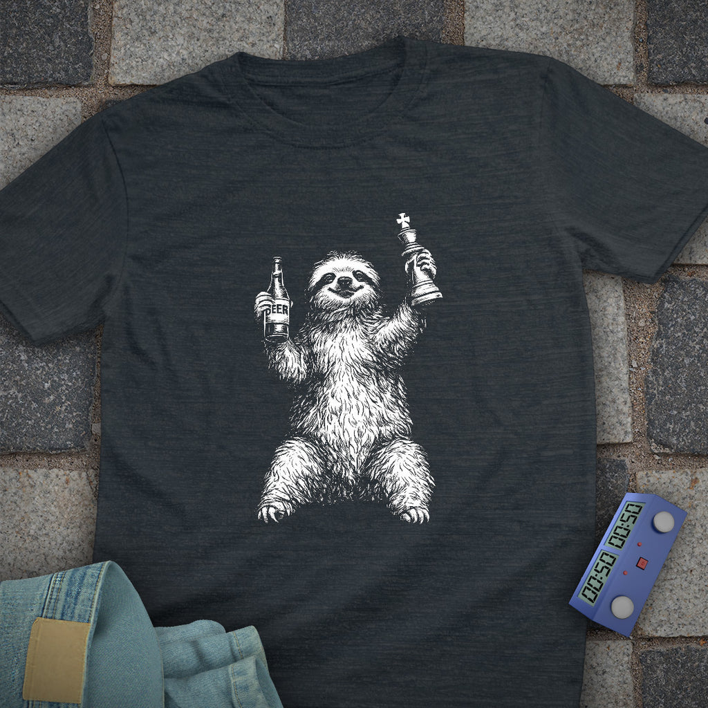 Sloth Beer Chess T-Shirt