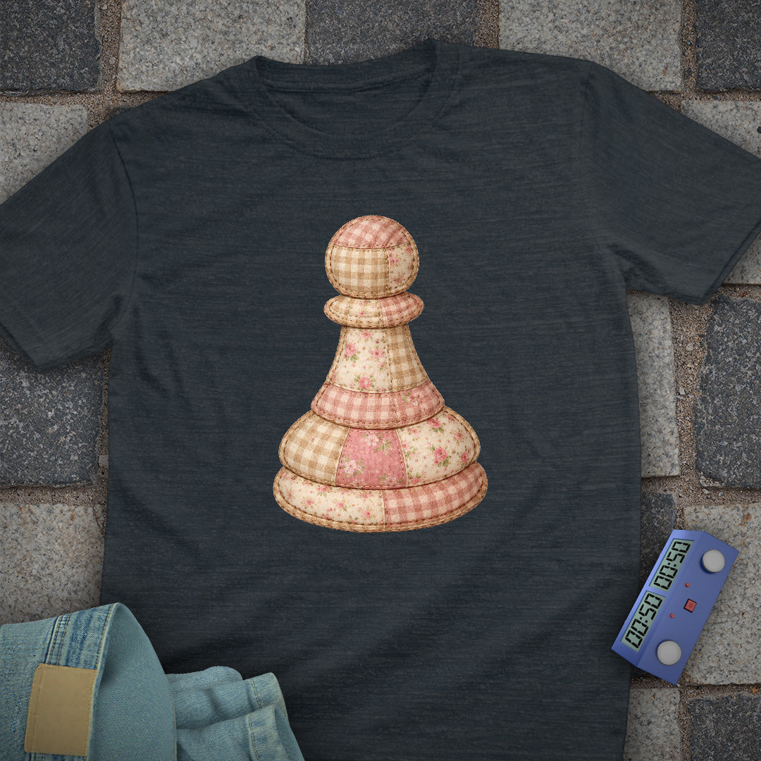 Patchwork Pawn Chess T-Shirt (Printed Patch Effect)