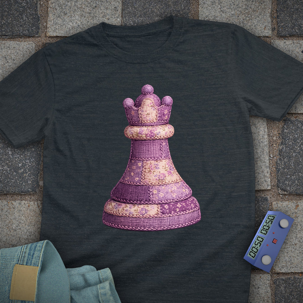Patchwork Queen Chess T-Shirt (Printed Patch Effect)
