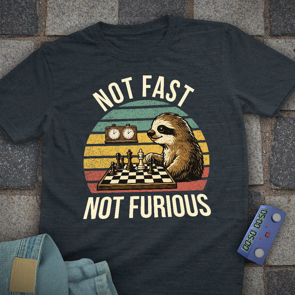 Not Fast. Not Furious Chess Retro T-Shirt