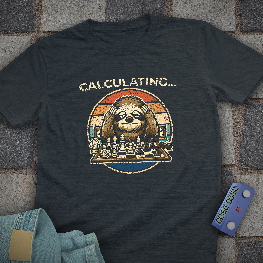Sloth Calculating Chess T-Shirt