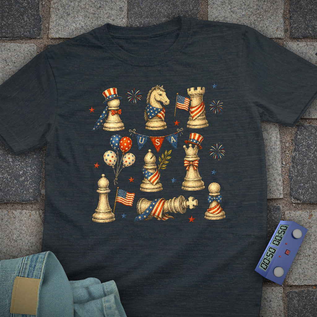 4th July Chess Pieces T-Shirt