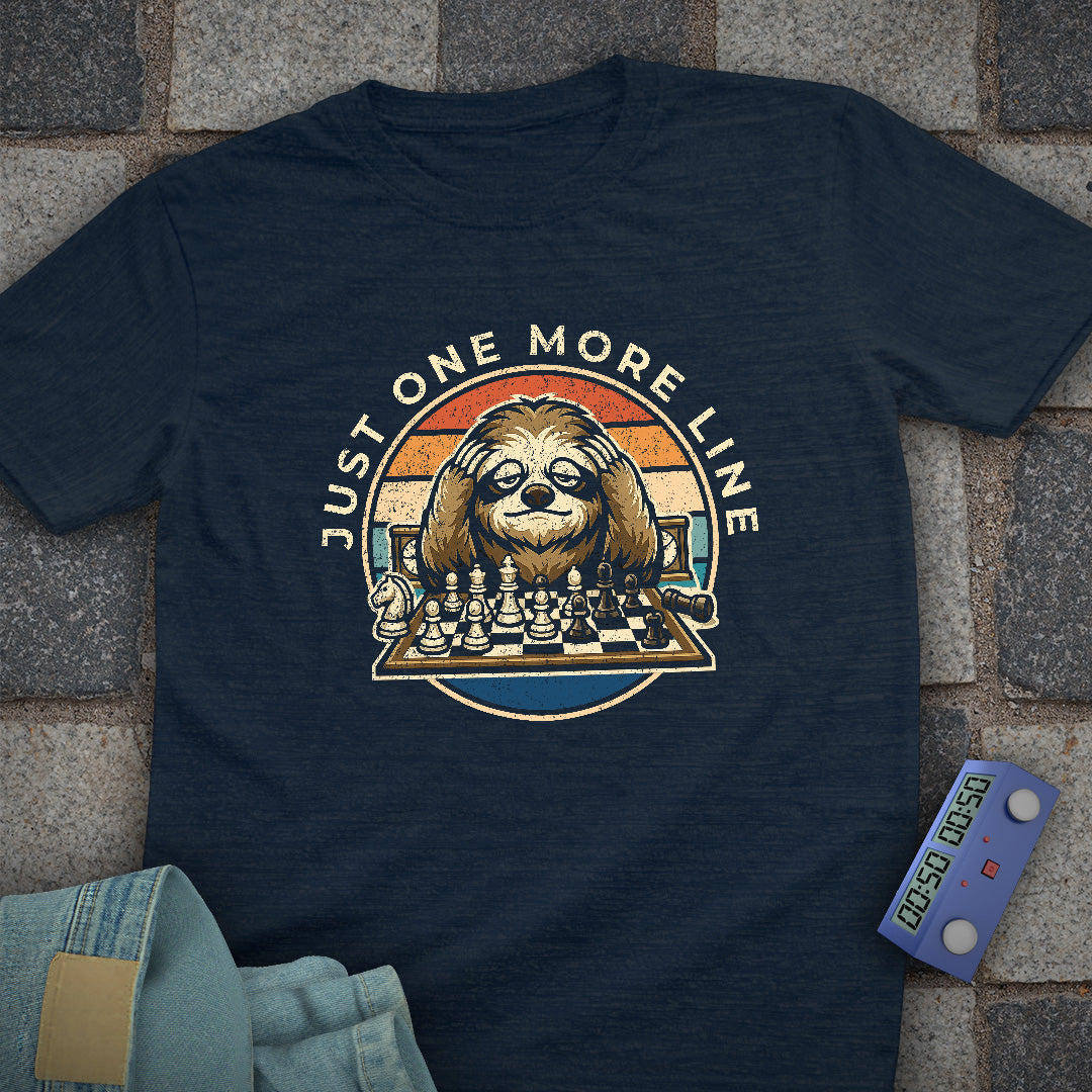 Sloth One Line Chess T-Shirt