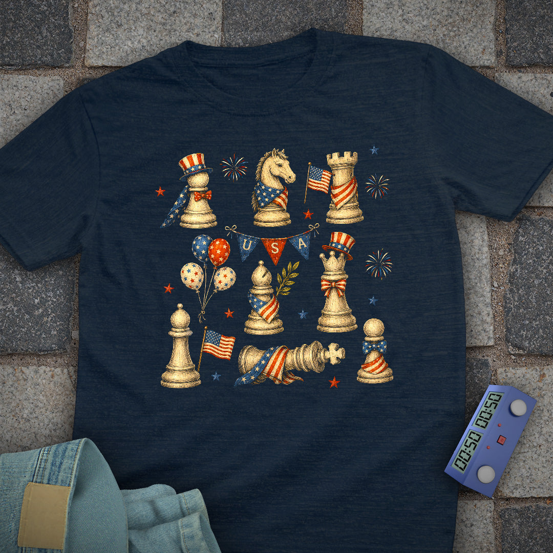 4th July Chess Pieces T-Shirt