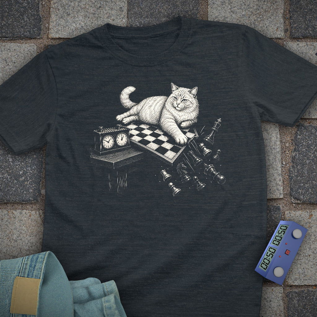 Cat Attention Chess T-Shirt