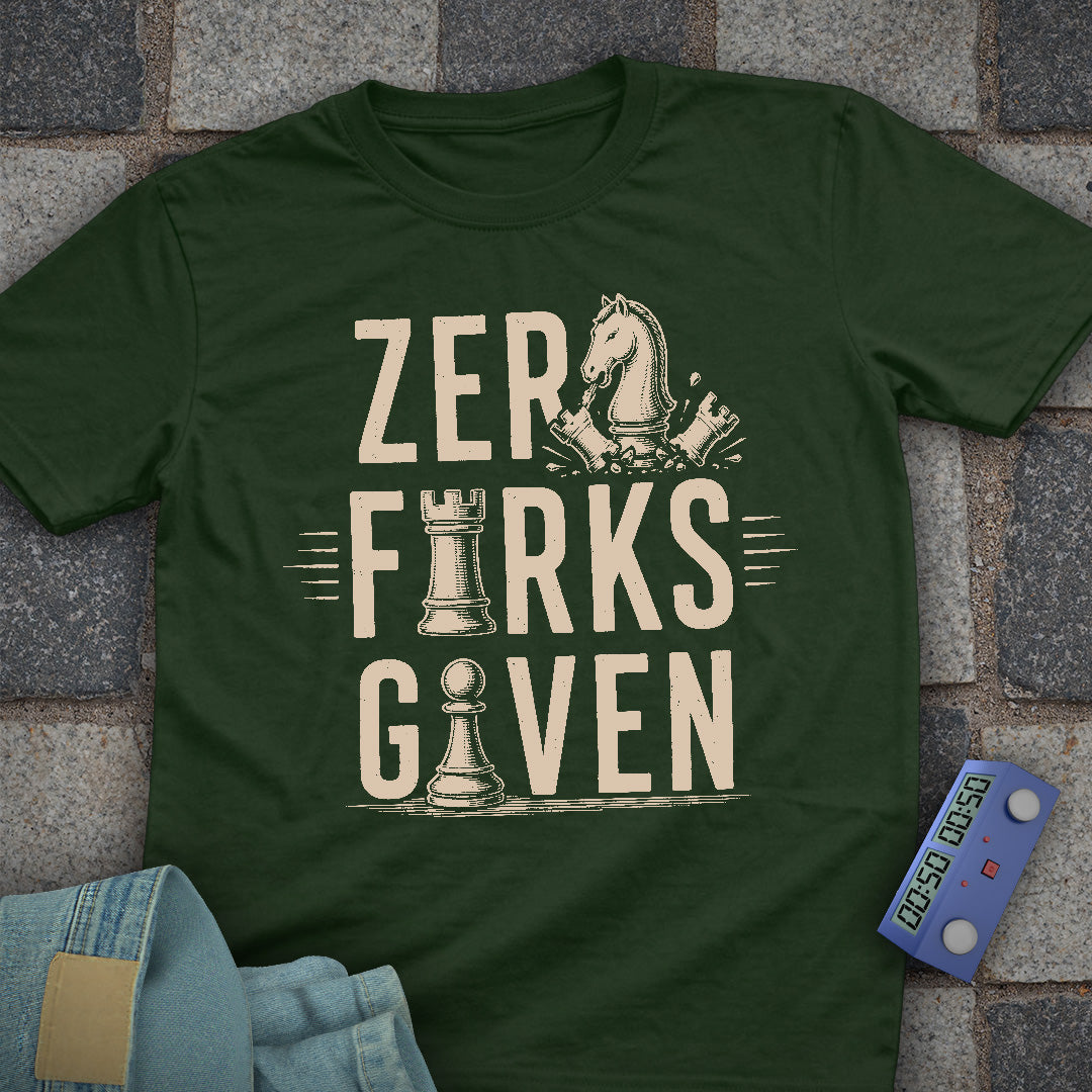 Zero Forks Given Chess T-Shirt