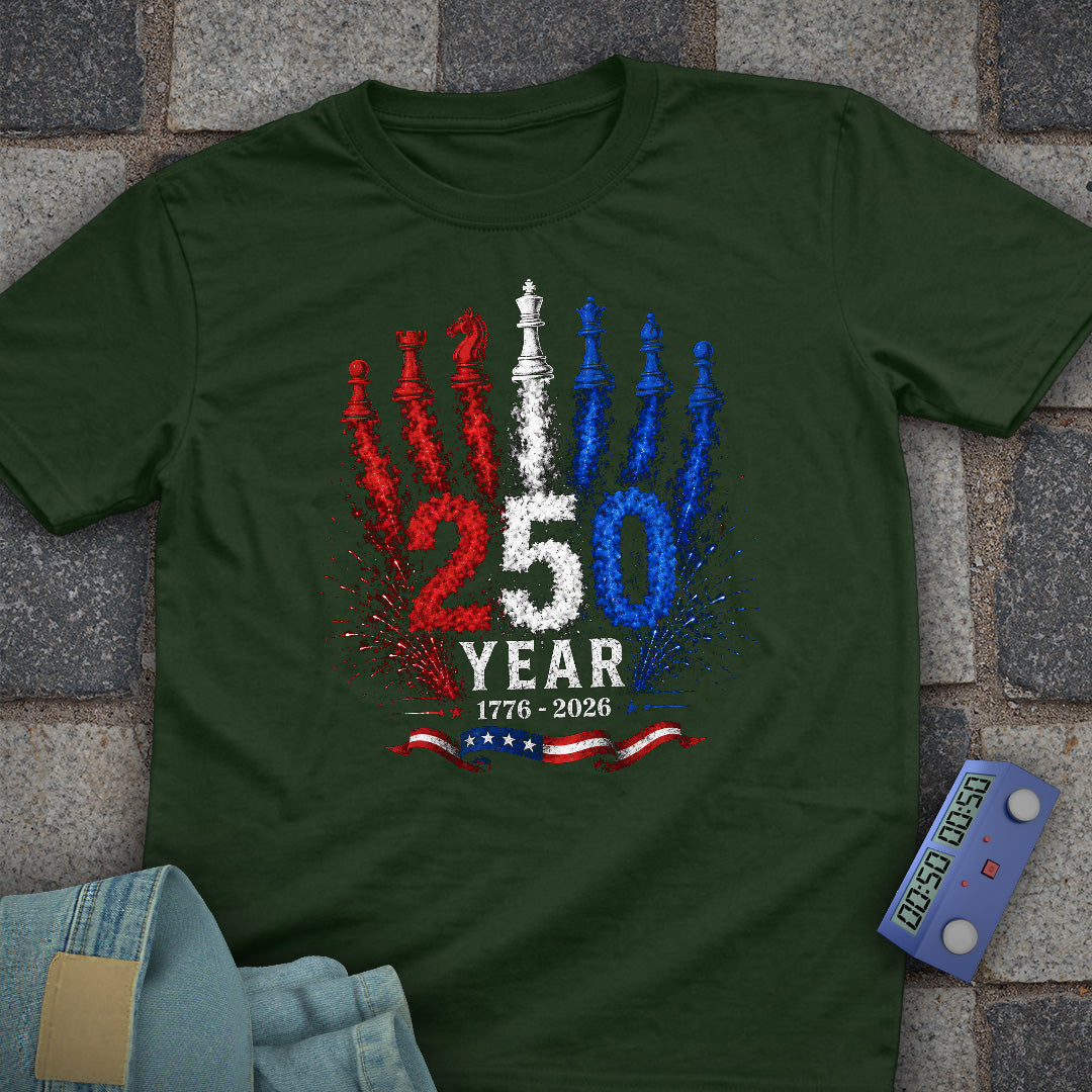 250th Year July 4th Chess T-Shirt