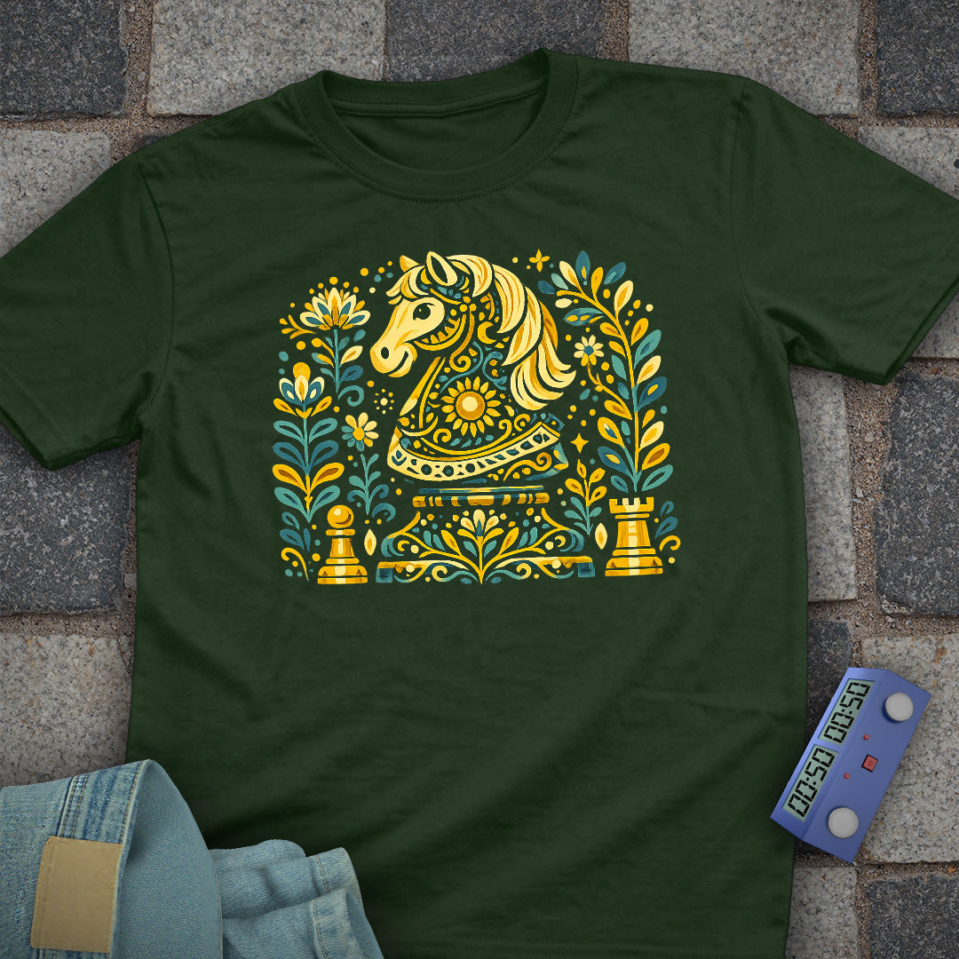 Knight Floral Chess T-Shirt