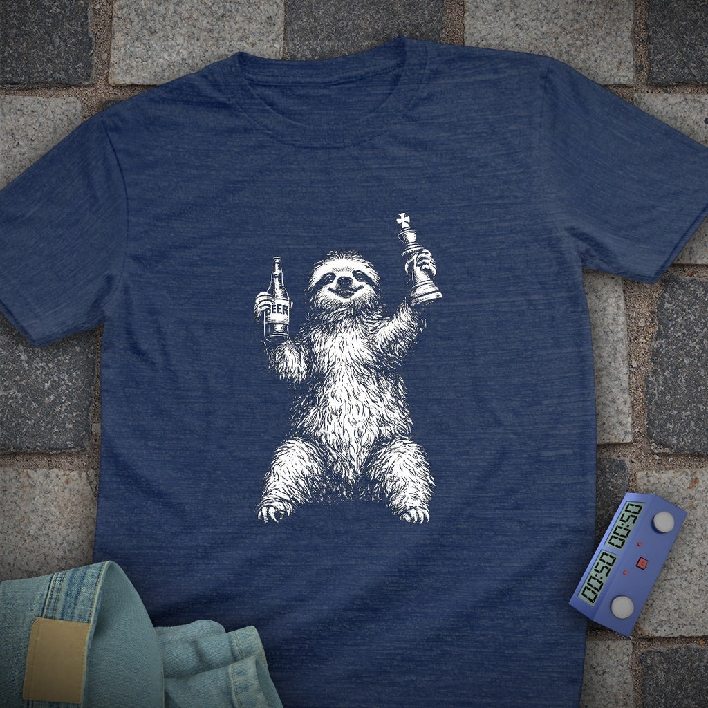 Sloth Beer Chess T-Shirt
