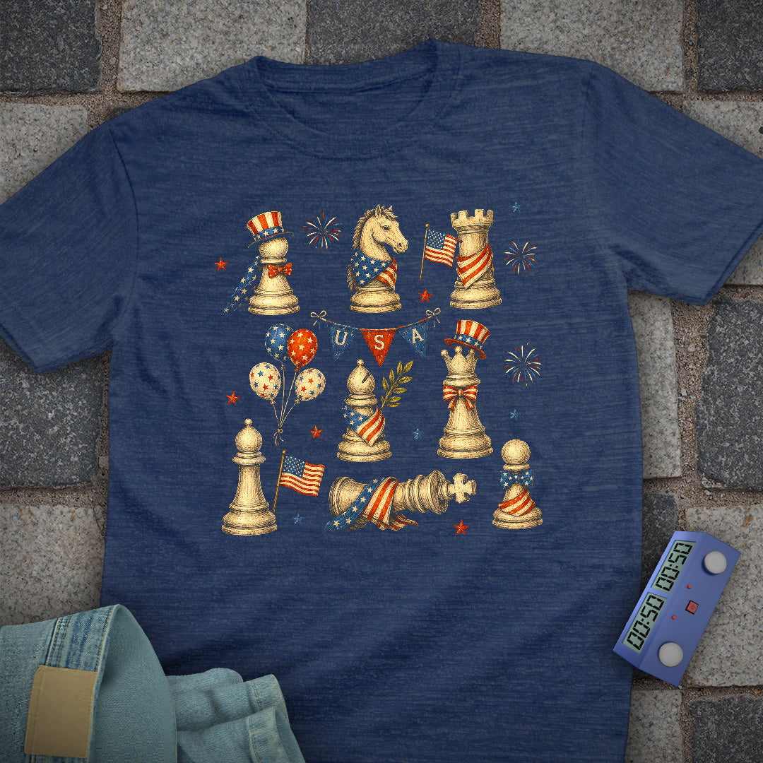 4th July Chess Pieces T-Shirt