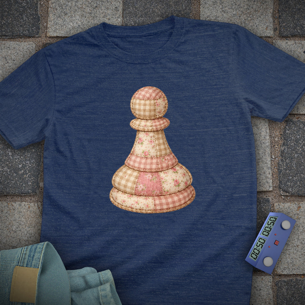 Patchwork Pawn Chess T-Shirt (Printed Patch Effect)