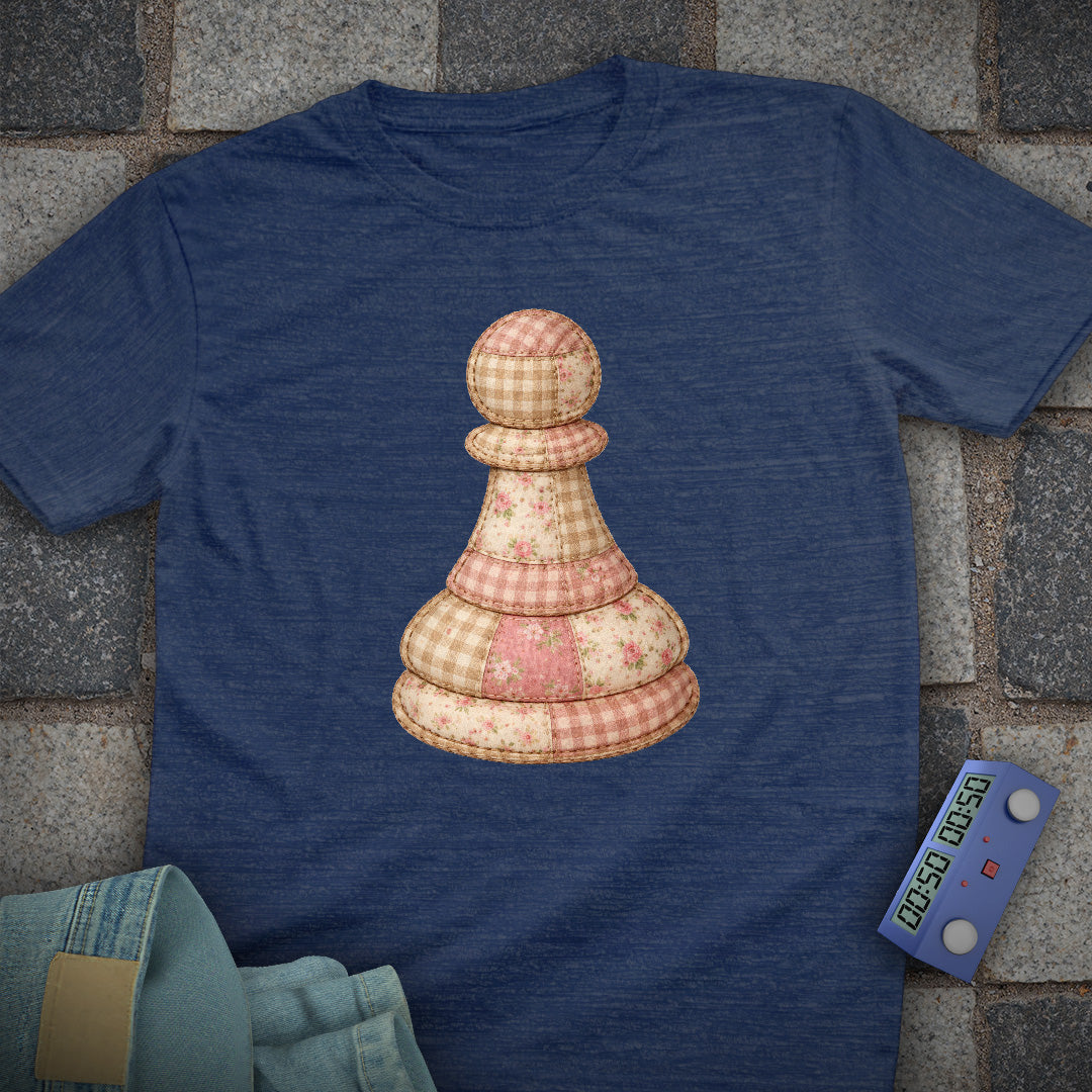 Patchwork Pawn Chess T-Shirt (Printed Patch Effect)