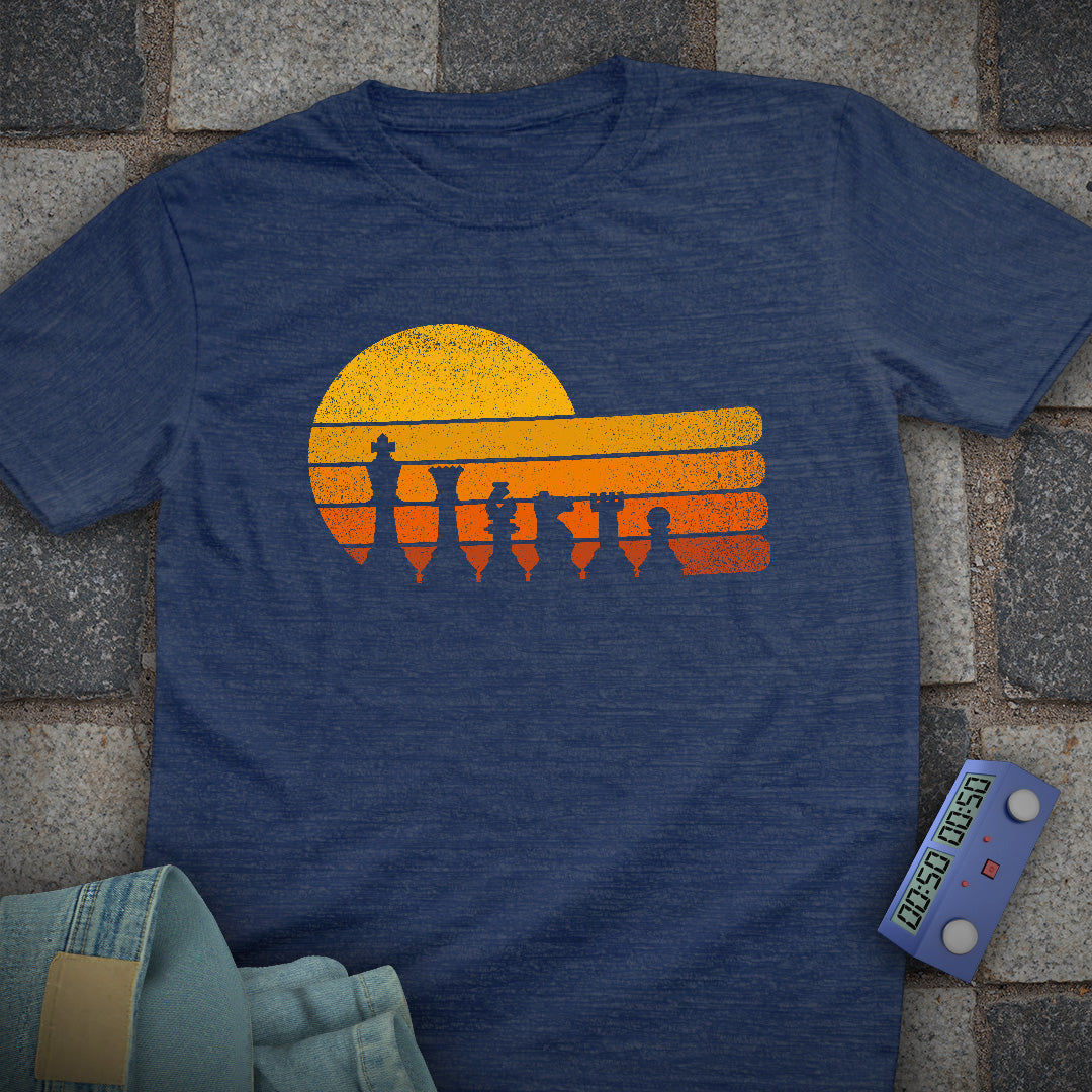 Sunset Vintage Chess T-Shirt