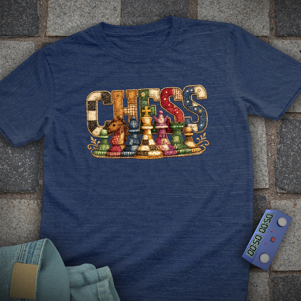 Patchwork Chess T-Shirt (Printed Patch Effect)
