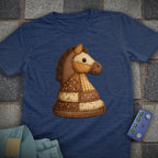 Patchwork Knight Chess T-Shirt (Printed Patch Effect)