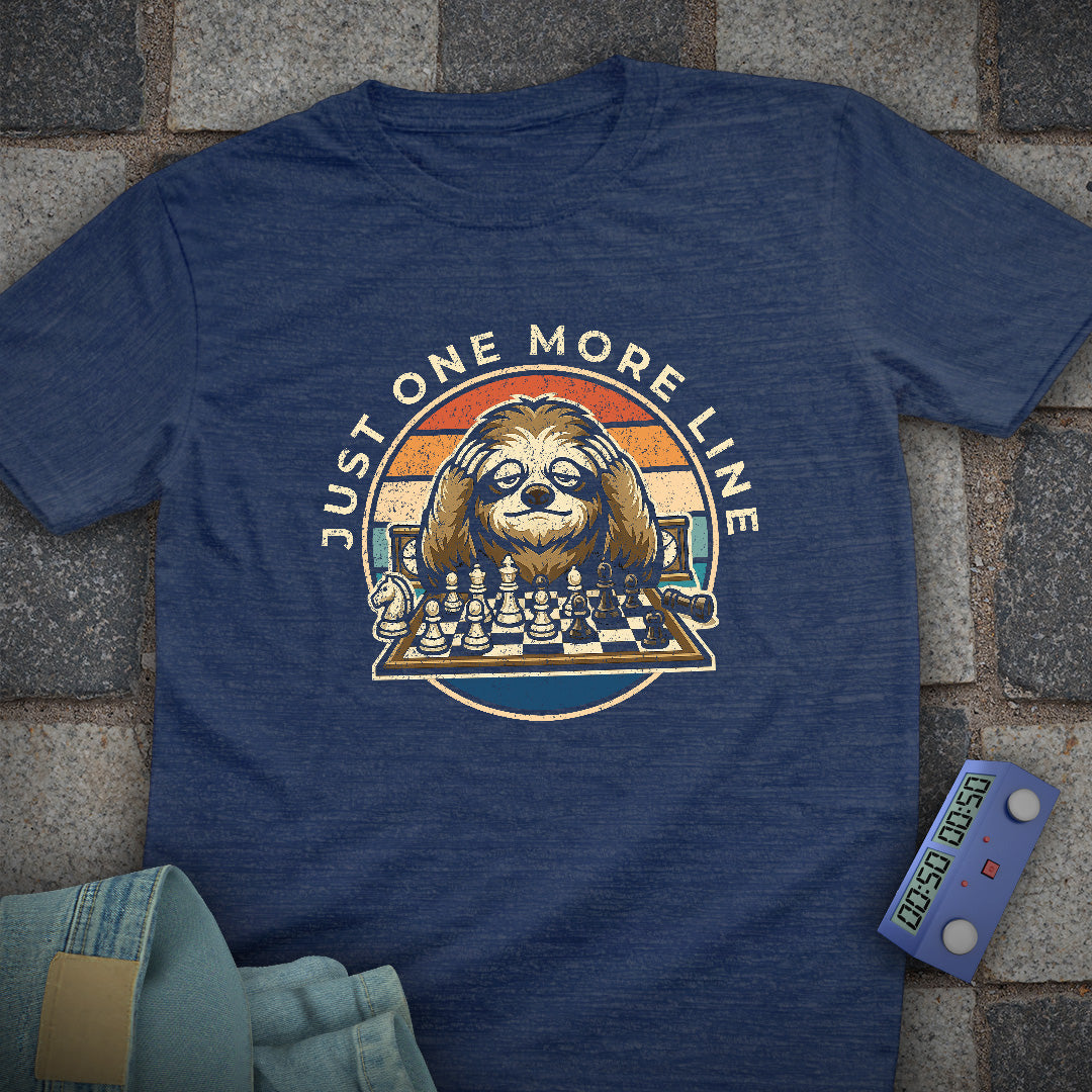 Sloth One Line Chess T-Shirt