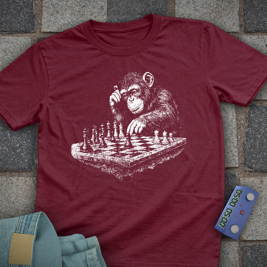 Chimp Playing Chess T-Shirt