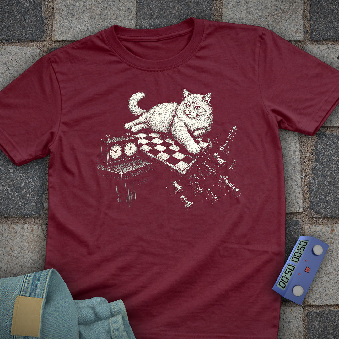 Cat Attention Chess T-Shirt