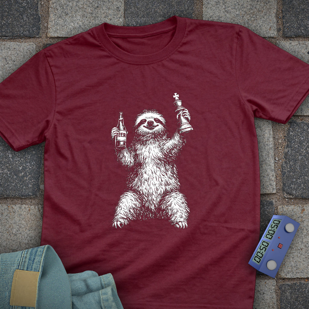 Sloth Beer Chess T-Shirt