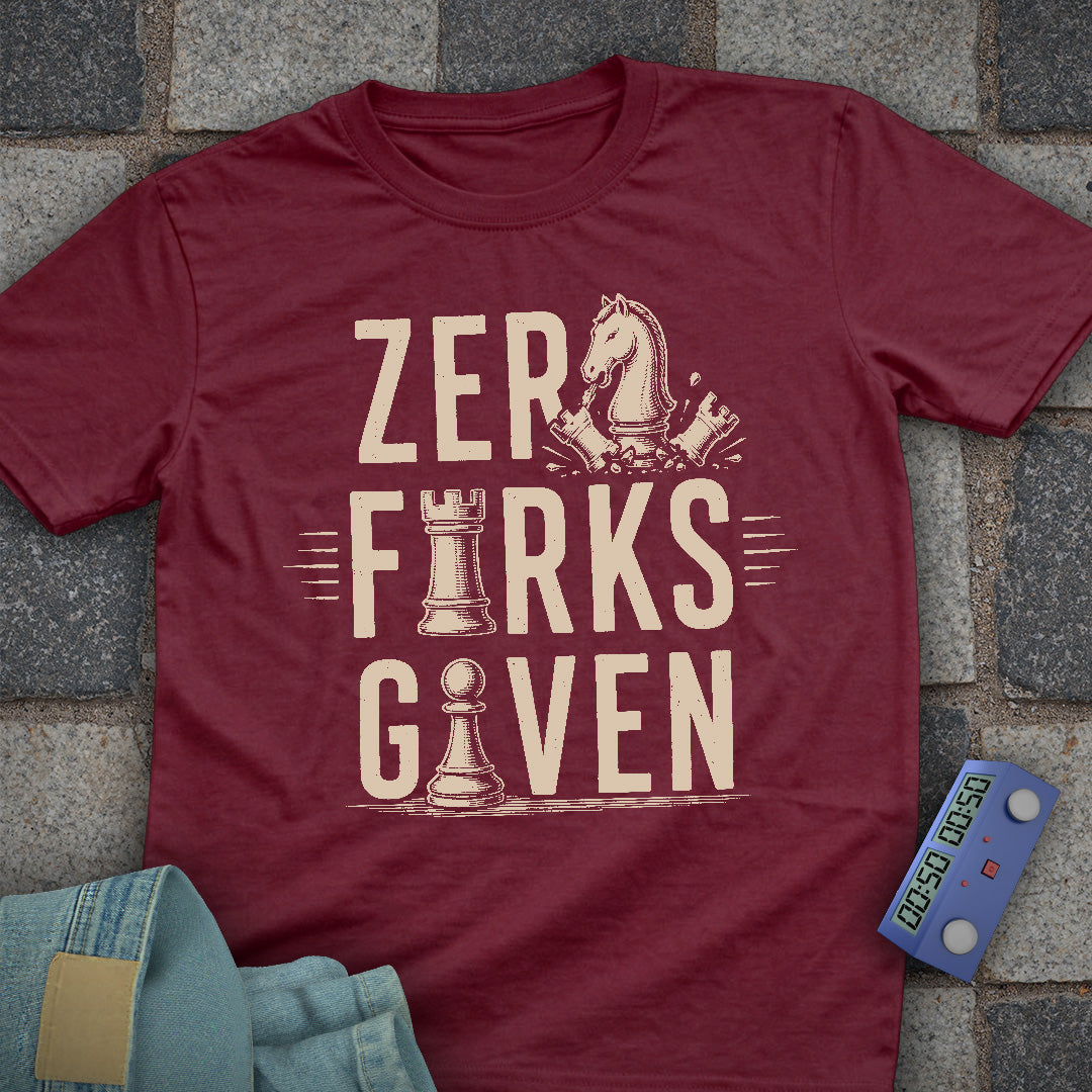 Zero Forks Given Chess T-Shirt