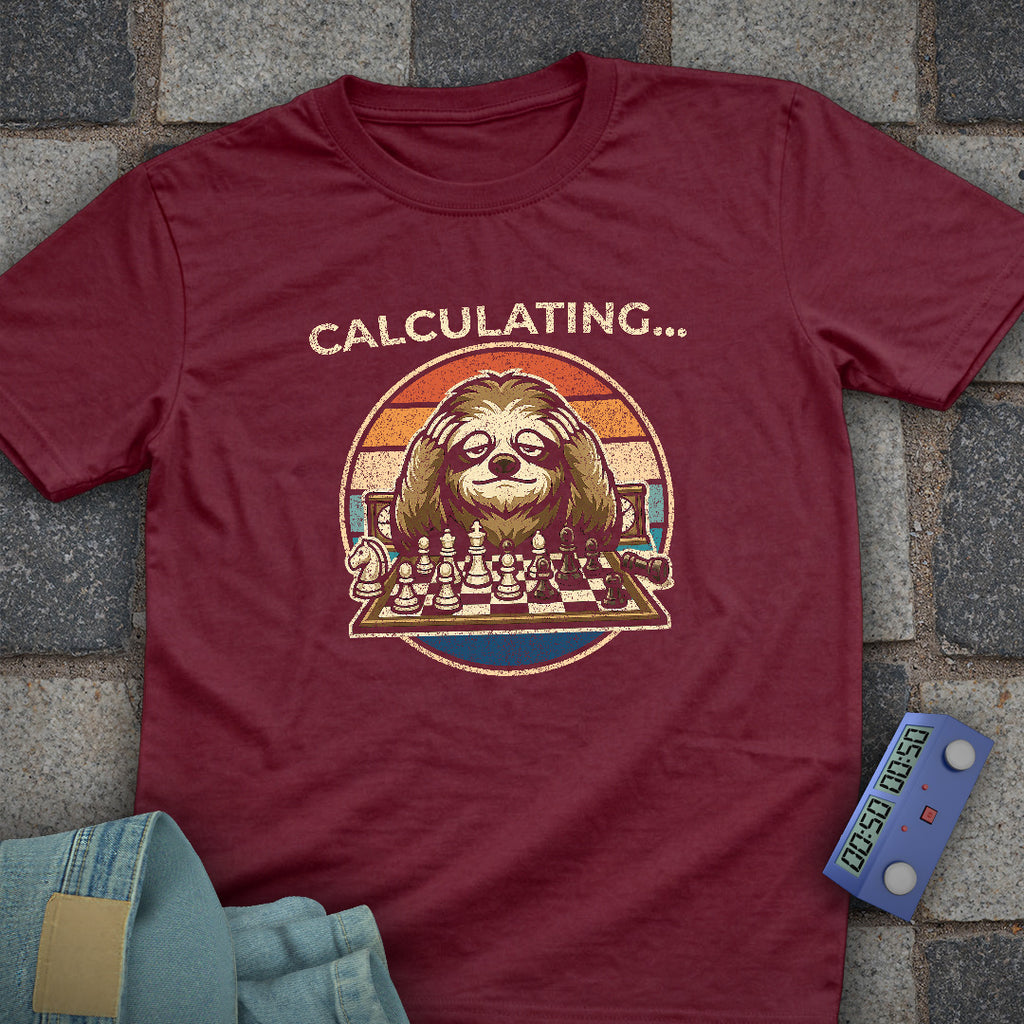 Sloth Calculating Chess T-Shirt