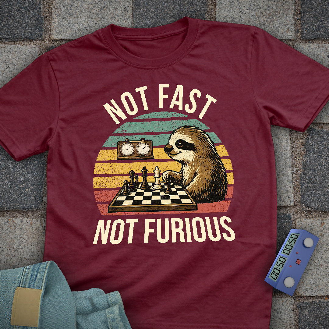 Not Fast. Not Furious Chess Retro T-Shirt
