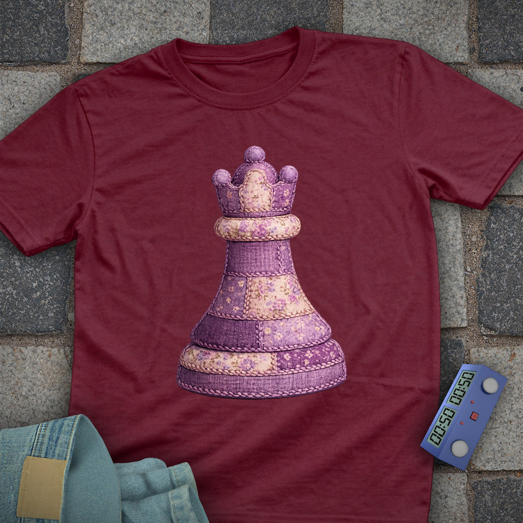 Patchwork Queen Chess T-Shirt (Printed Patch Effect)