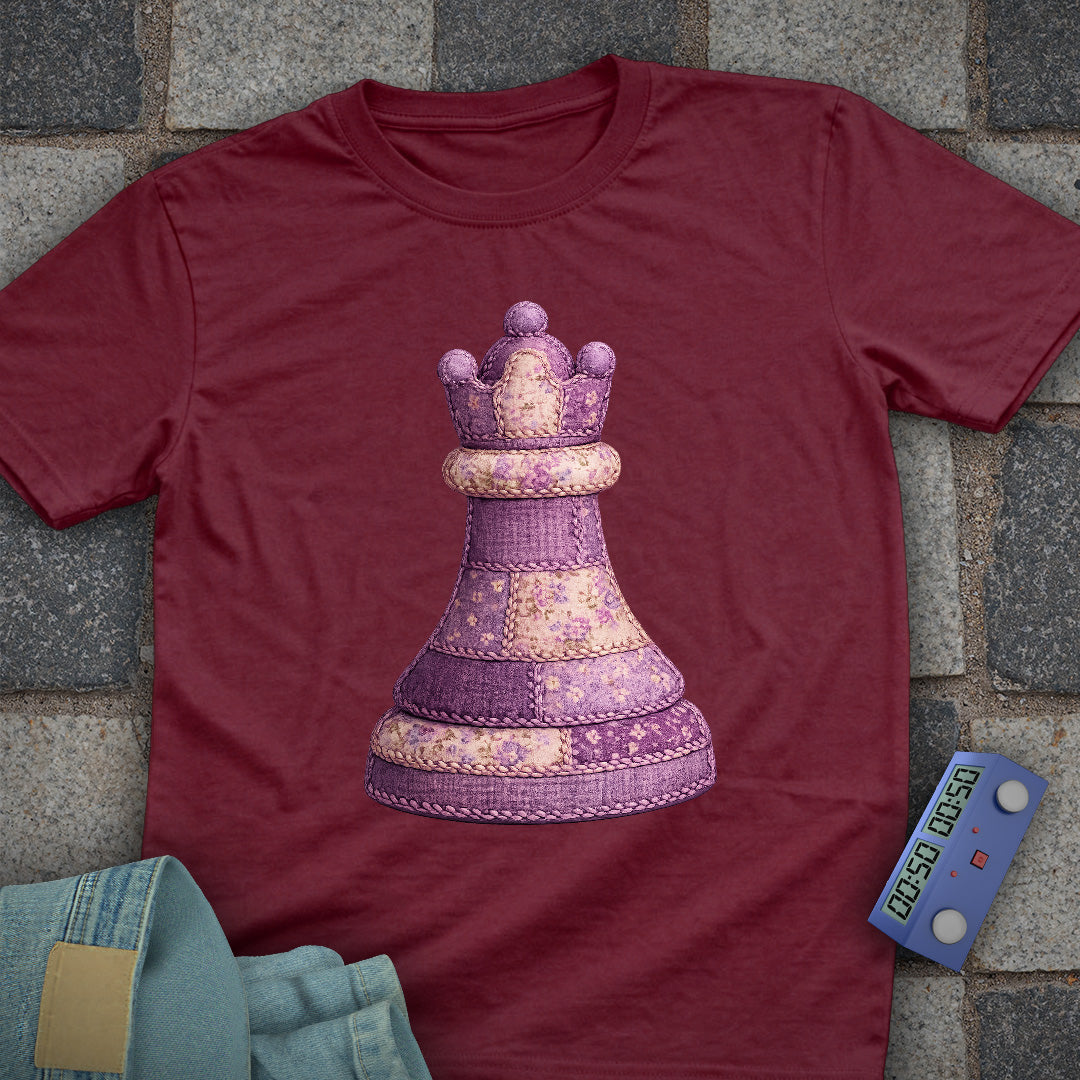 Patchwork Queen Chess T-Shirt (Printed Patch Effect)