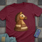 Patchwork Knight Chess T-Shirt (Printed Patch Effect)