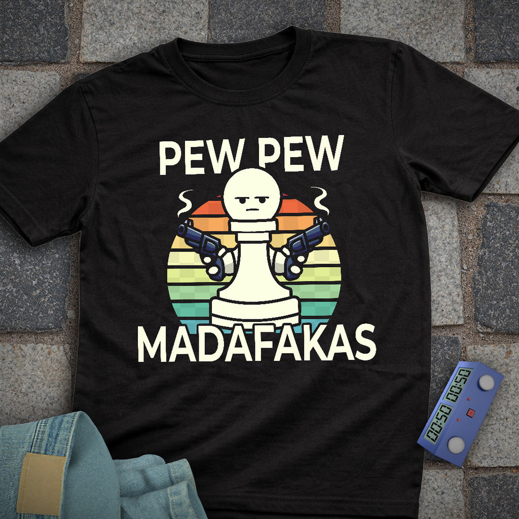 Checkered Pew Pew Chess T-Shirt