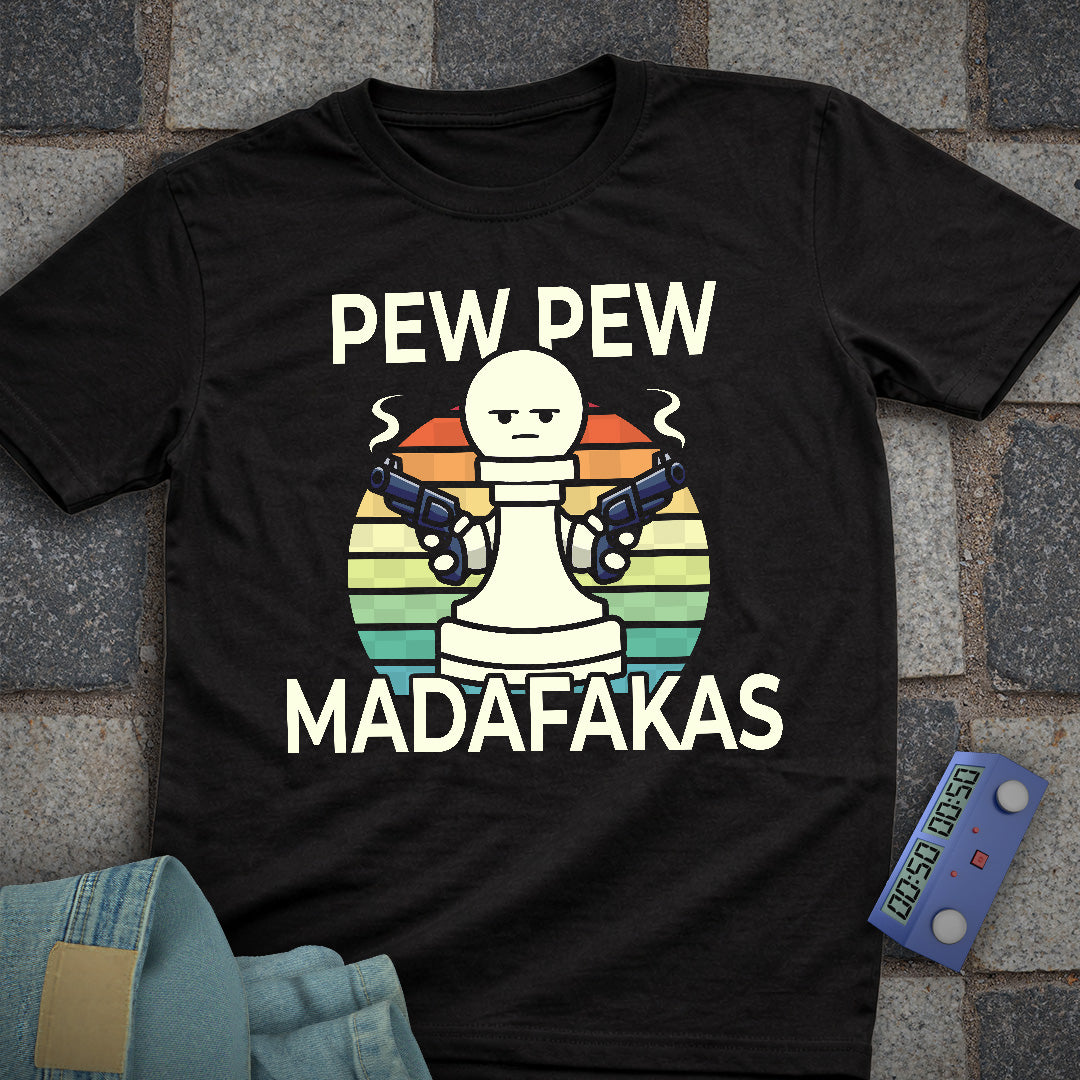 Checkered Pew Pew Chess T-Shirt