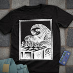 Vintage Woodcut Sloth Chess T-Shirt