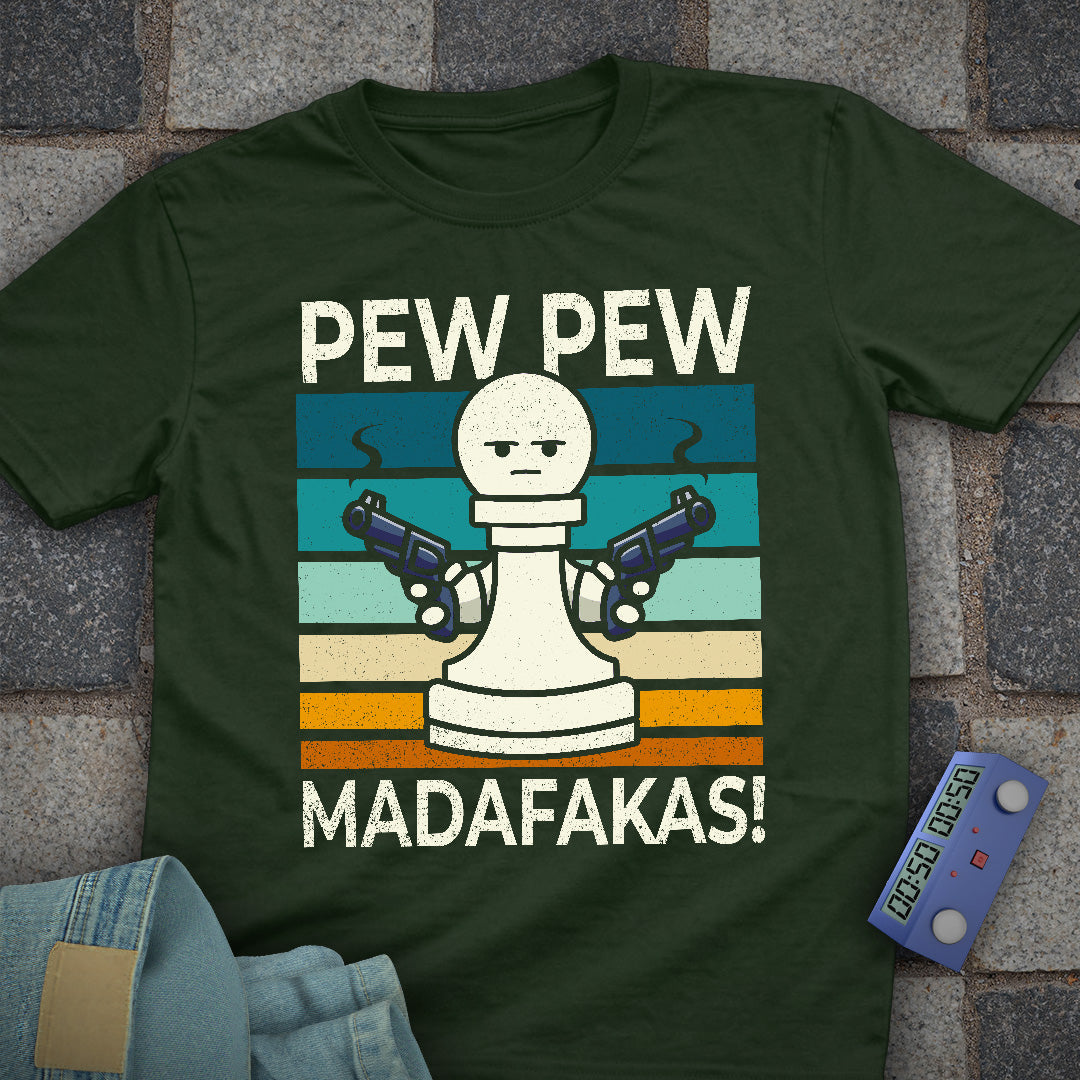 Checkered Pew Pew Chess T-Shirt