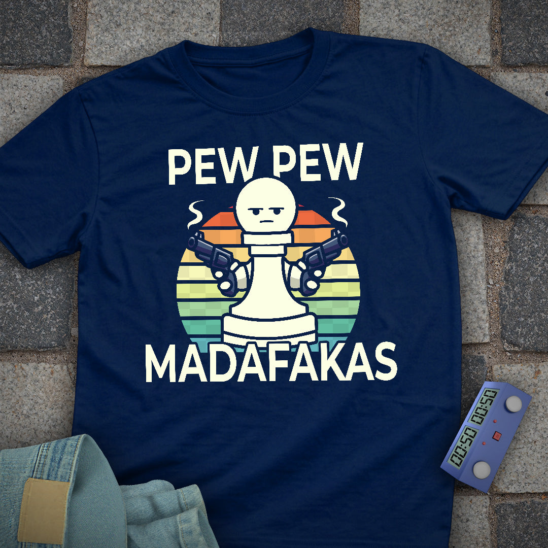Checkered Pew Pew Chess T-Shirt