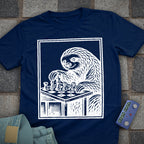 Vintage Woodcut Sloth Chess T-Shirt