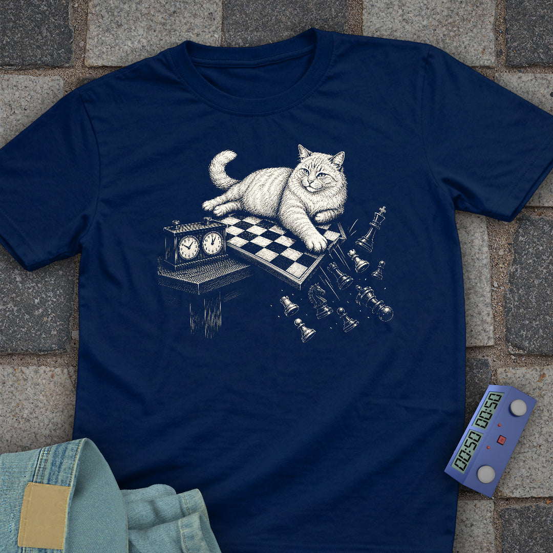 Cat Attention Chess T-Shirt