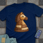 Patchwork Knight Chess T-Shirt (Printed Patch Effect)