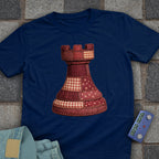 Patchwork Rook Chess T-Shirt (Printed Patch Effect)