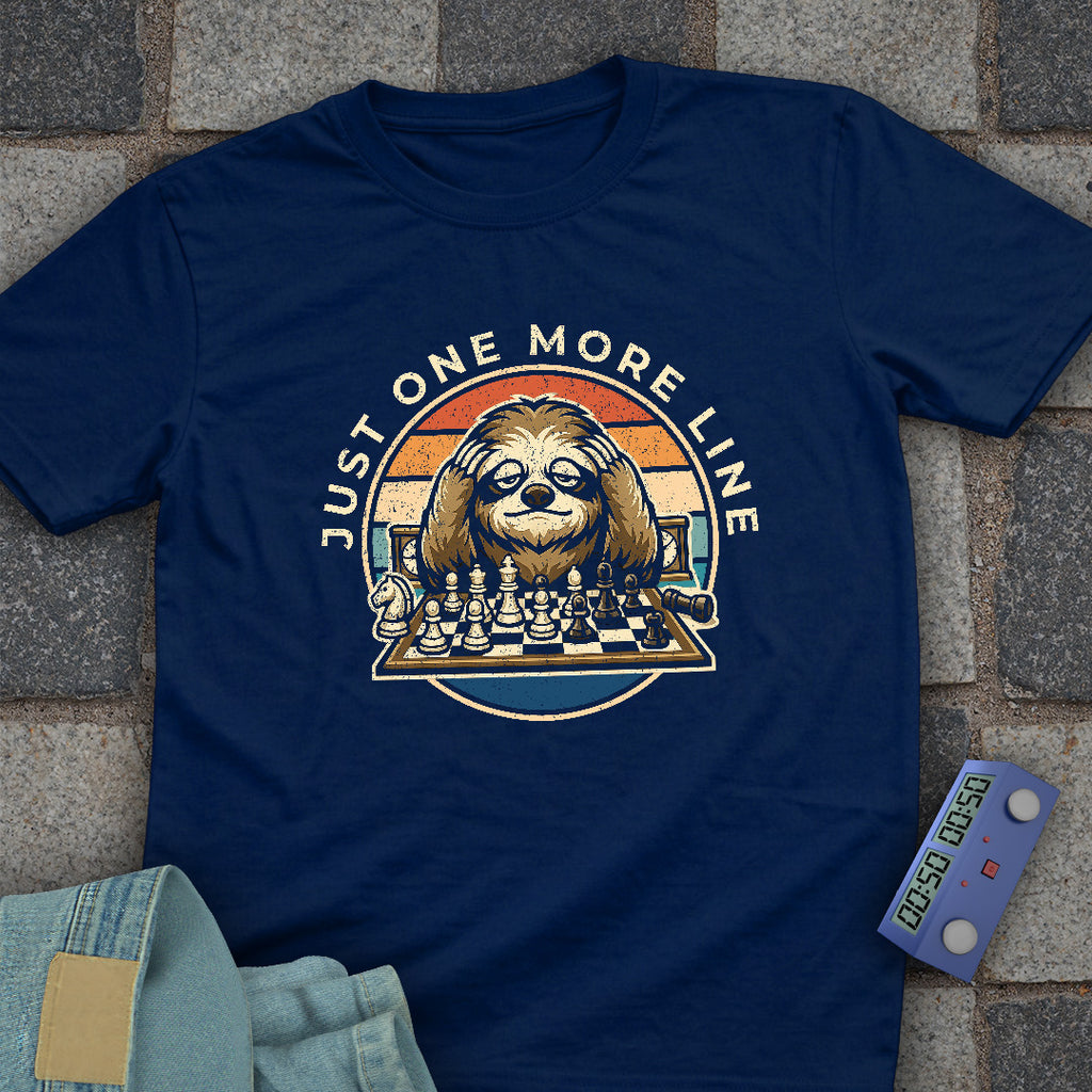 Sloth One Line Chess T-Shirt