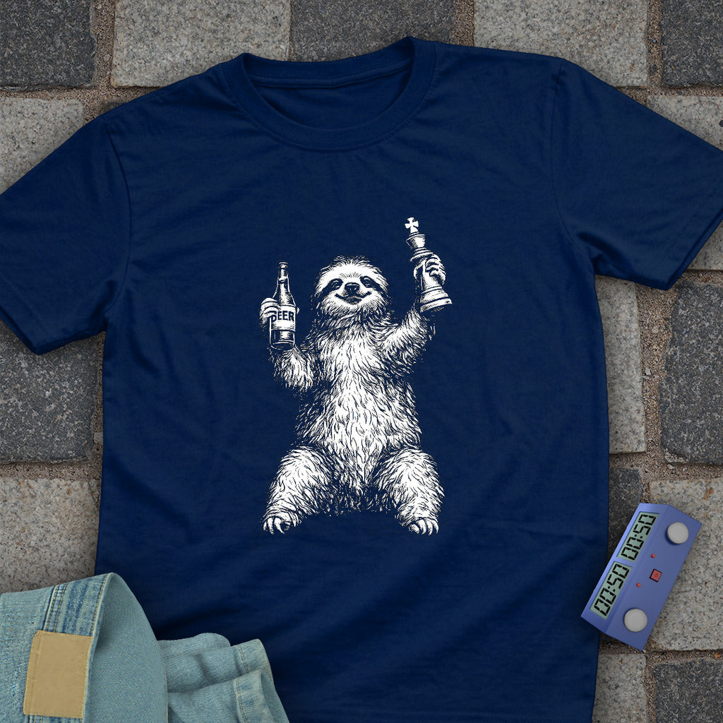 Sloth Beer Chess T-Shirt